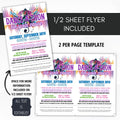 half sheet send home tear off flyers for schools and church dance a thon event